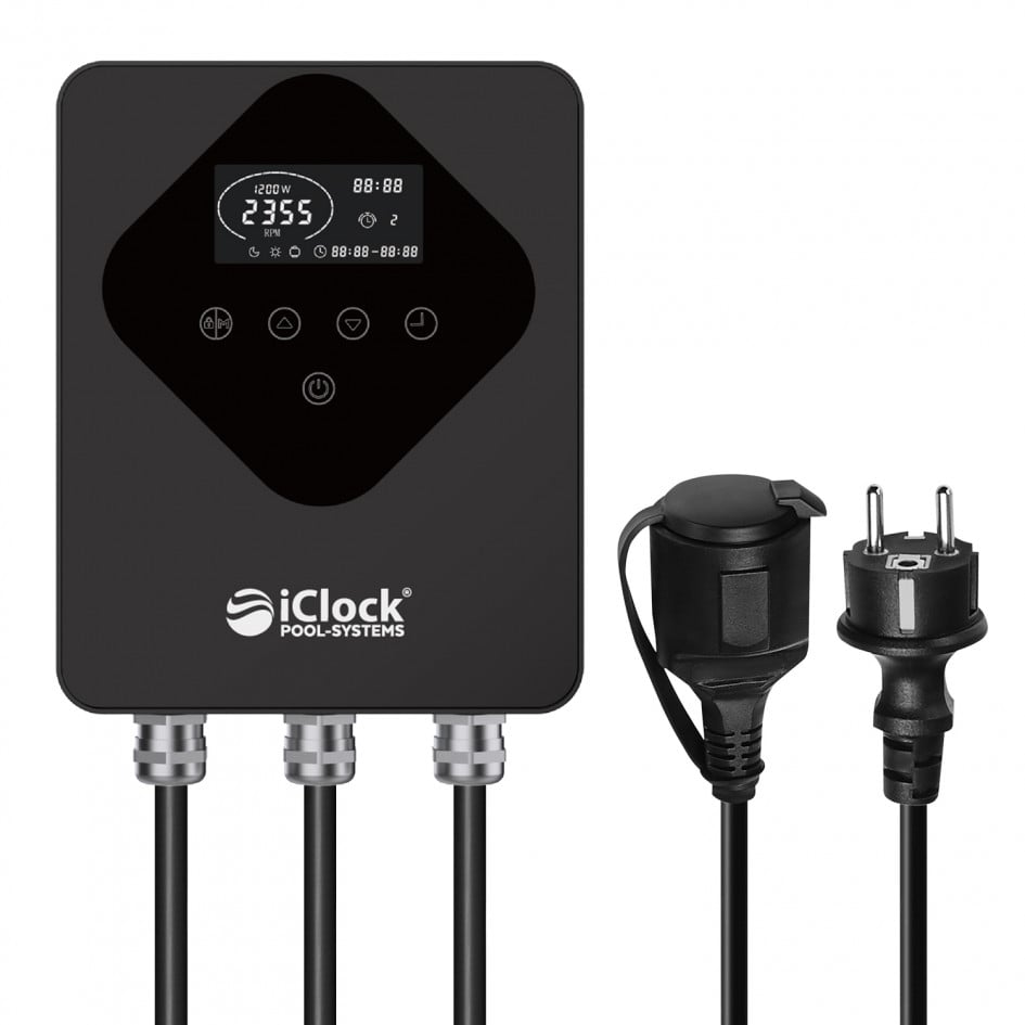 Poolsteuerung / Pool-Zeitschaltuhr iClock® EnergySaver mit Inverter-Frequenzumrichter (Drehzahlregelung für Pool-Umwälzpumpen)