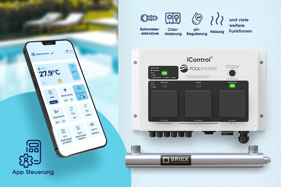 Pool Desinfektion iControl UV mit intelligenter Poolsteuerung und optionaler pH Regulierung