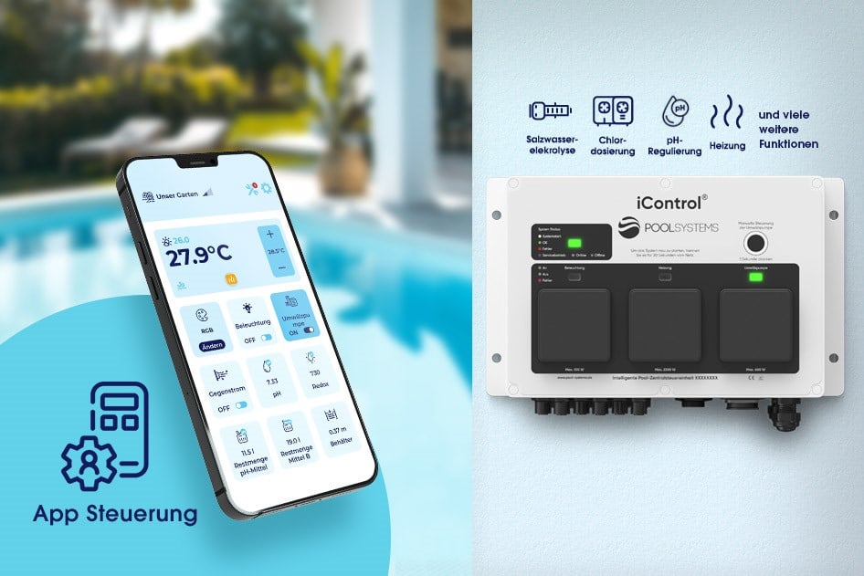 Intelligente Poolsteuerung iControl mit optionaler Pooldesinfektion