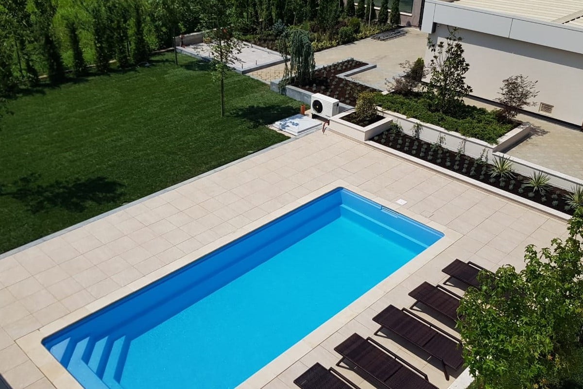 Keramik Pool Komplettset Cera Bay Cubic mit Skimmer Pool