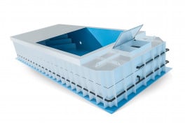 Pool Komplettset Infinity® ONE mit Überlauf-Fertigpool und optional elektrischem Rolladen / Poolabdeckung