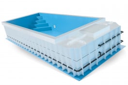 Pool Komplettset Infinity® ONE mit Überlauf-Fertigpool und optional elektrischem Rolladen / Poolabdeckung